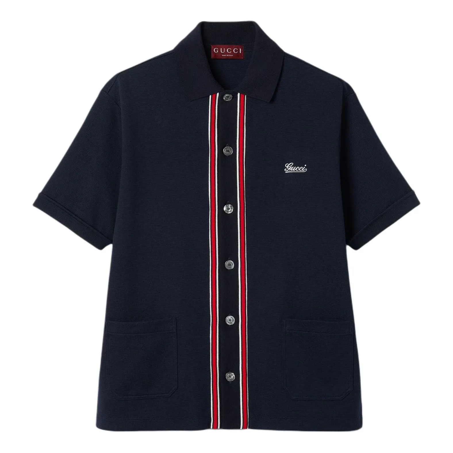 Gucci Cotton Jersey Polo Shirt 'Navy blue' 742380-XJGKU-4215 sold by KicksCrew