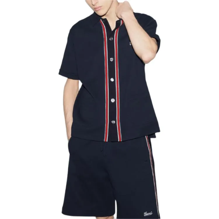 Gucci Cotton Jersey Polo Shirt 'Navy blue' 742380-XJGKU-4215 sold by KicksCrew product image thumbnail 4