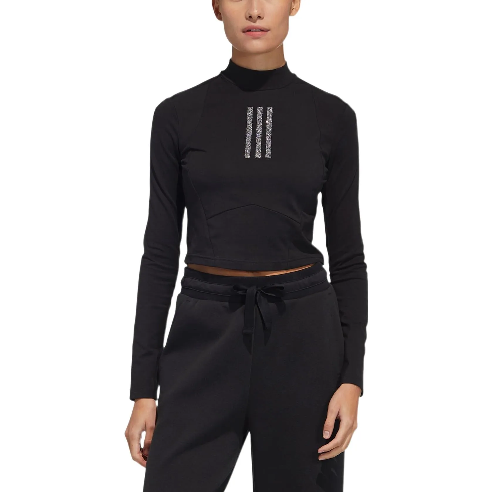 (WMNS) adidas Swarovski Long Sleeve T-Shirt 'Black White' HB8568 sold by KicksCrew product image thumbnail 2