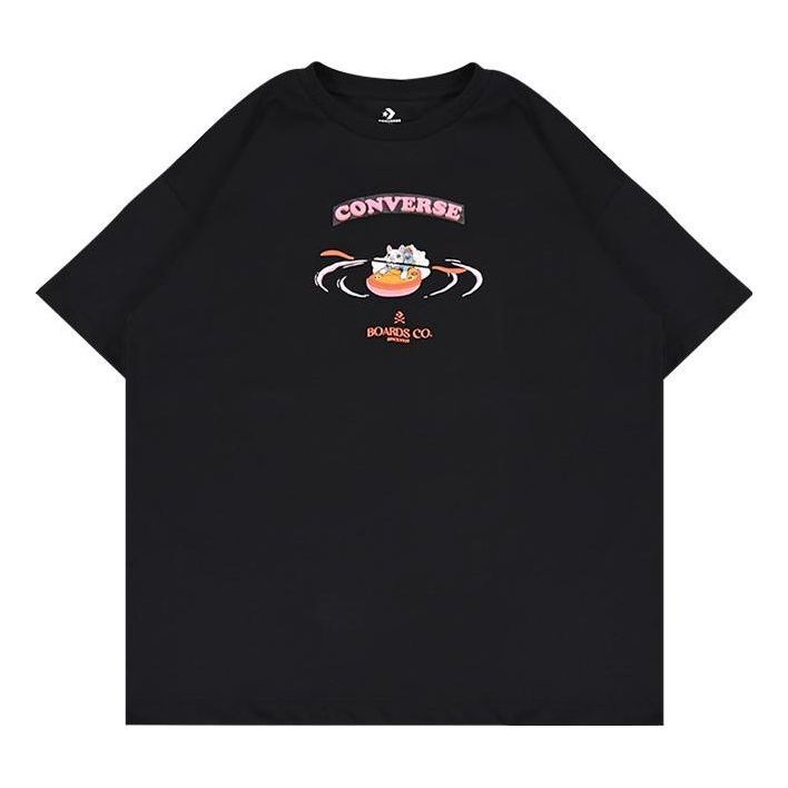(WMNS) Converse Boards Co. Logo T-Shirt 'Black' 10025883-A02 sold by KicksCrew