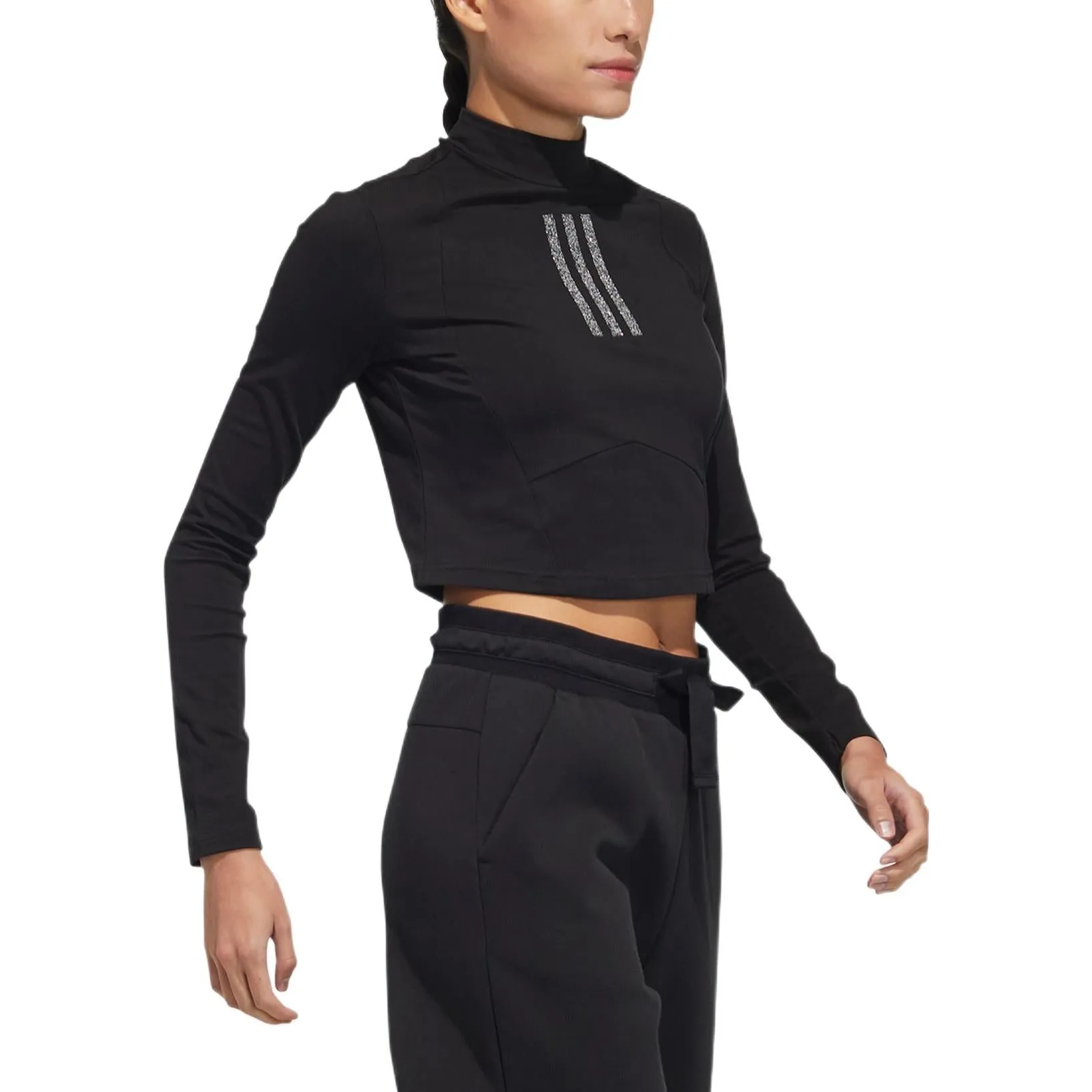 (WMNS) adidas Swarovski Long Sleeve T-Shirt 'Black White' HB8568 sold by KicksCrew product image thumbnail 4