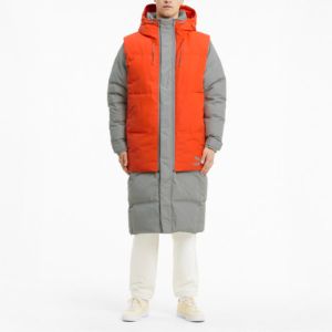 Puma Layer Down Jacket 'Grey Orange' 598317-84 sold by KicksCrew