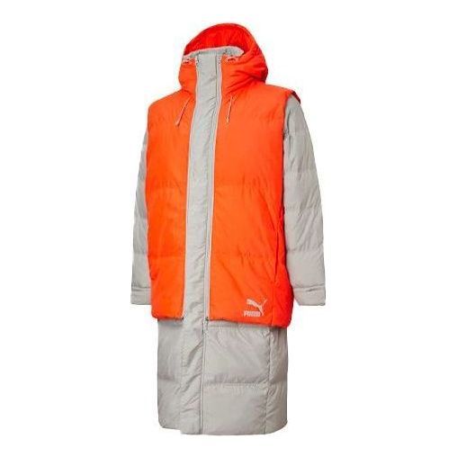 Puma Layer Down Jacket 'Grey Orange' 598317-84 sold by KicksCrew