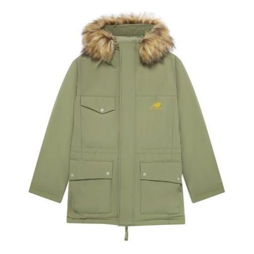 New Balance Fur Collar Warm Windproof Jacket 'Green' AMJ23371-FRO sold by KicksCrew
