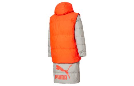 Puma Layer Down Jacket 'Grey Orange' 598317-84 sold by KicksCrew
