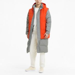 Puma Layer Down Jacket 'Grey Orange' 598317-84 sold by KicksCrew