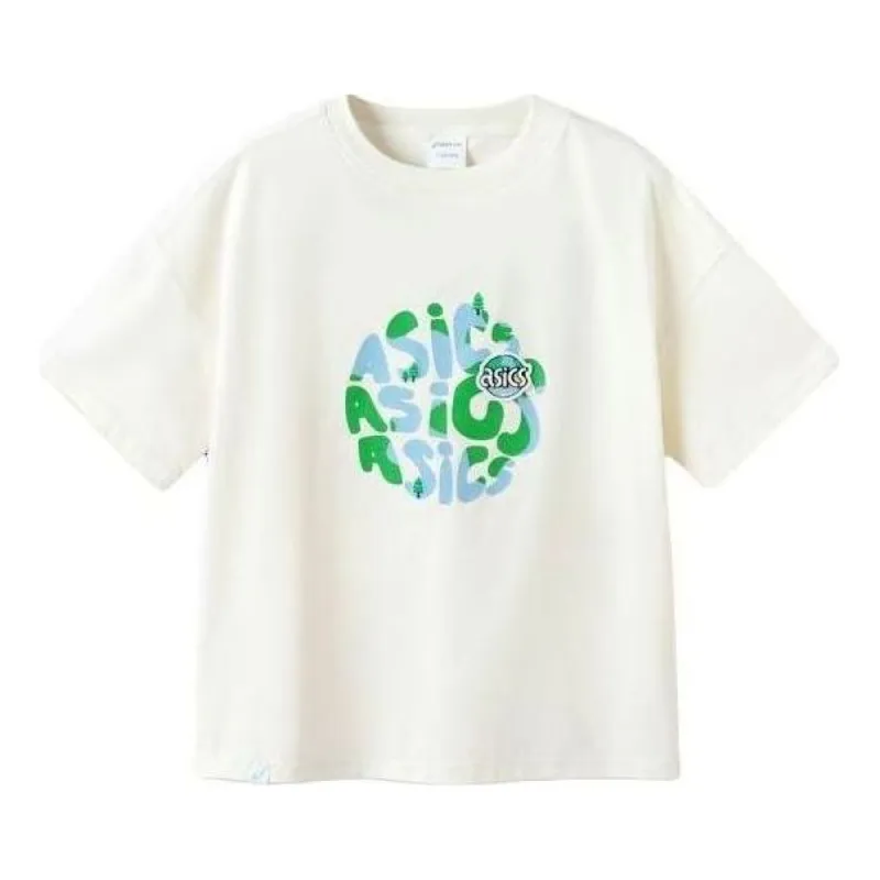 (GS) ASICS Earth Theme Logo T-Shirt 'White' 332241173020-8853 sold by KicksCrew