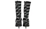 (WMNS) Balenciaga 80mm Monogram Logo Spandex Boots 'Black' 549784W1P601264 sold by KicksCrew