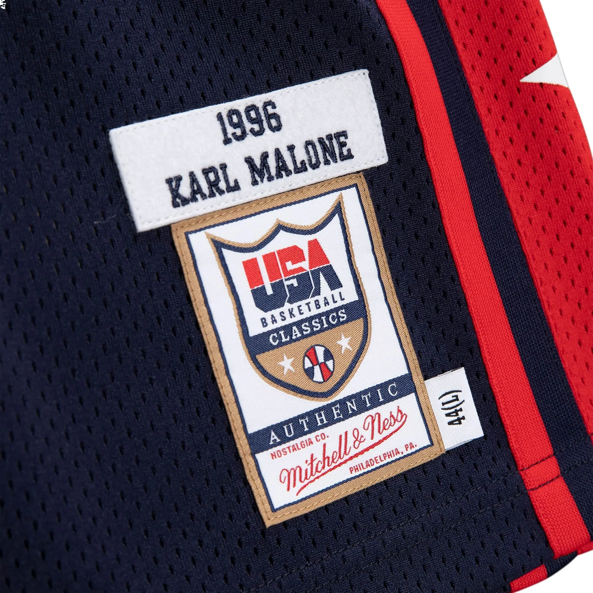 Mitchell & Ness Team USA 1996-97 Jerseys 'Karl Malone 11' AJY4SB19058-USANAVY96KMA sold by KicksCrew product image thumbnail 3