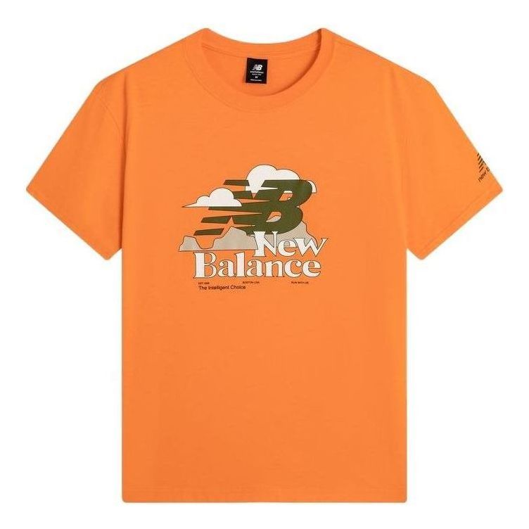 New Balance Logo Print Tee 'Orange Green' AMT22365-SKS sold by KicksCrew