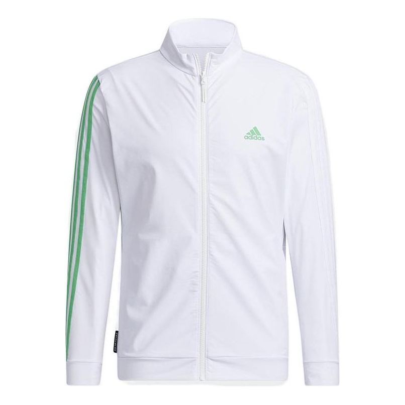 adidas Primeblue 3 Stripe Long Sleeve Jacket 'White' GV1183 sold by KicksCrew
