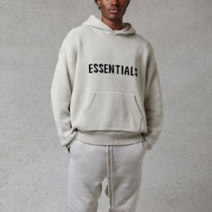 Fear of God Essentials FW20 Knit Logo Hoodie 'Oatmeal' FOG-FW20-334 sold by KicksCrew