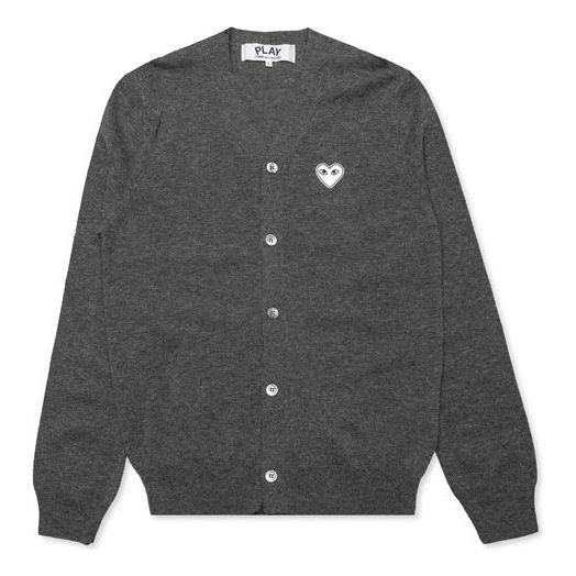 COMME des GARCONS PLAY Cardigan White Heart 'Dark Grey' AZ-N062-051-3 sold by KicksCrew