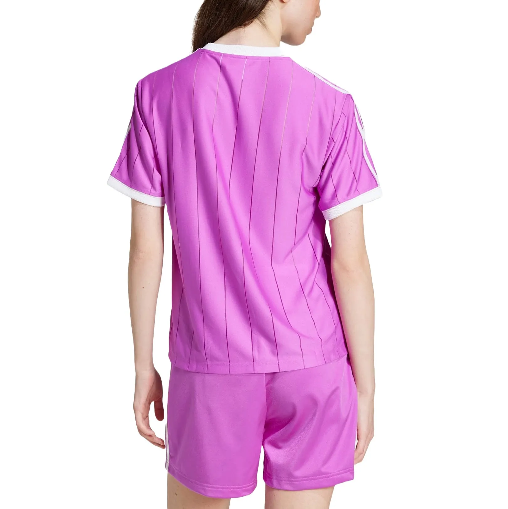 ☆adidas☆ 3S Pinstripe Tee Purple CLOTHING - Adicolor 3-Stripes Pinstripe Tee - Purple
