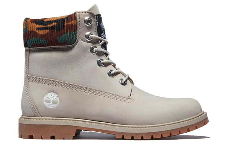 (WMNS) Timberland Heritage 6 Inch Waterproof Boots 'Beige Nubuck with Camo' A2M83K51 sold by KicksCrew product image thumbnail 2