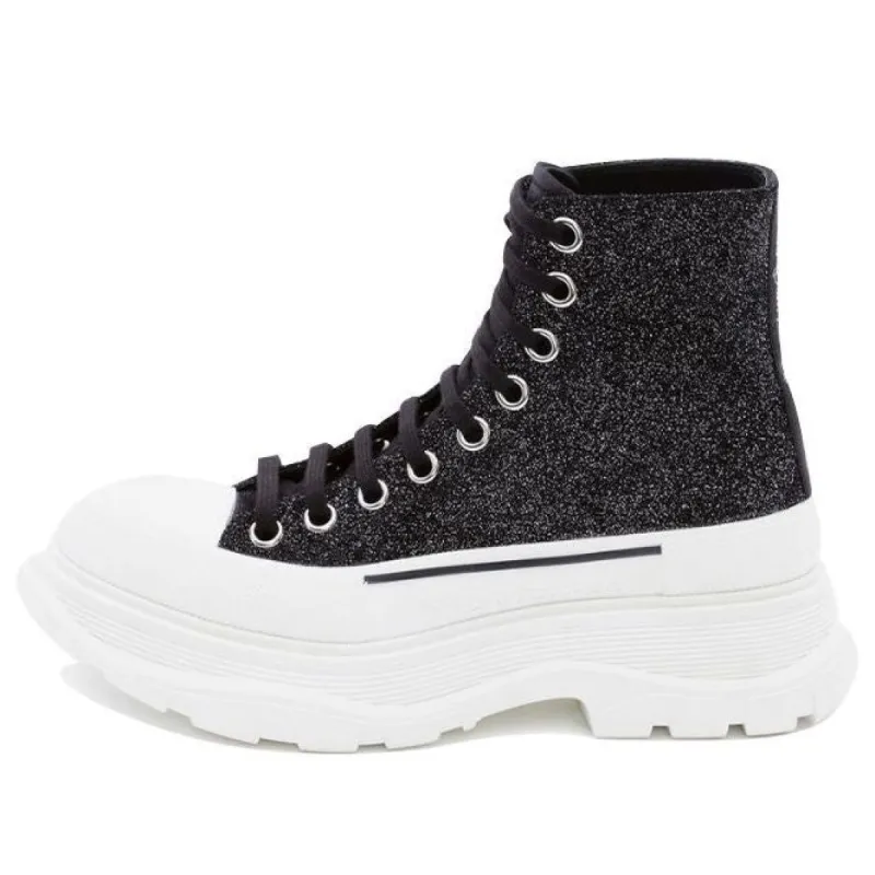 (WMNS) Alexander McQueen Tread Slick Boot 'Galaxy Black' 633900WHW571027 sold by KicksCrew