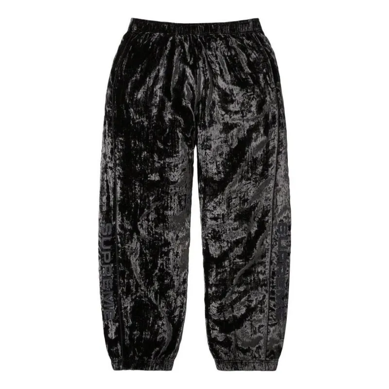 Supreme Crushed Velvet Track Pants 'Black' SUP-FW23-118 sold by KicksCrew