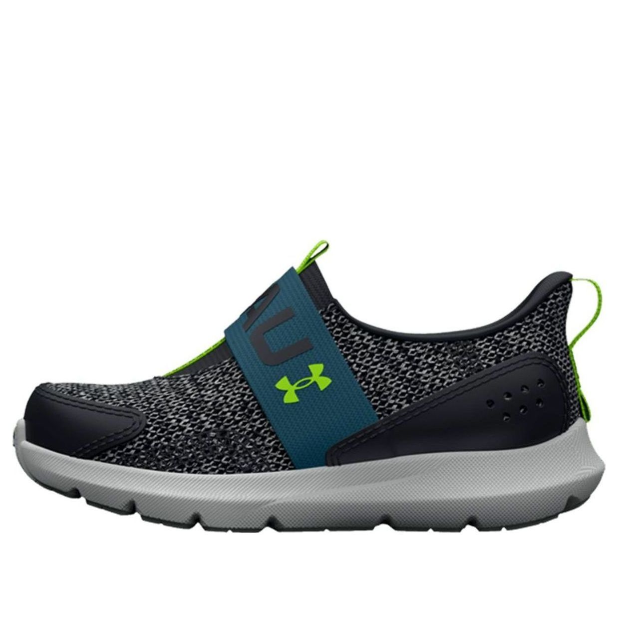 (TD) Under Armour Surge 3 Slip 'Black Static Blue' 3026530-002 sold by KicksCrew