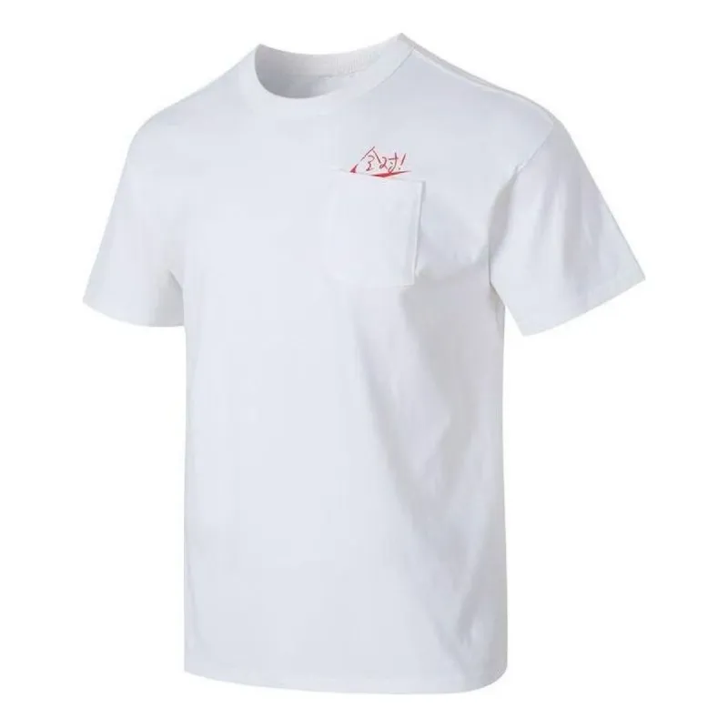 Nike Sportswear Full Score Pocket T-Shirt 'White Red' HF6594-100 sold by KicksCrew