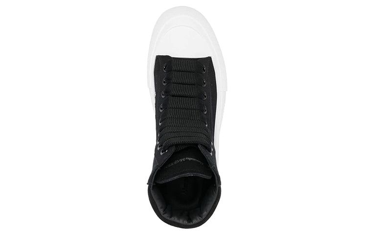 (WMNS) Alexander McQueen High-Top Deck Skate Plimsoll Shoes 'Black White' 697123W4MV71070 sold by KicksCrew product image thumbnail 4