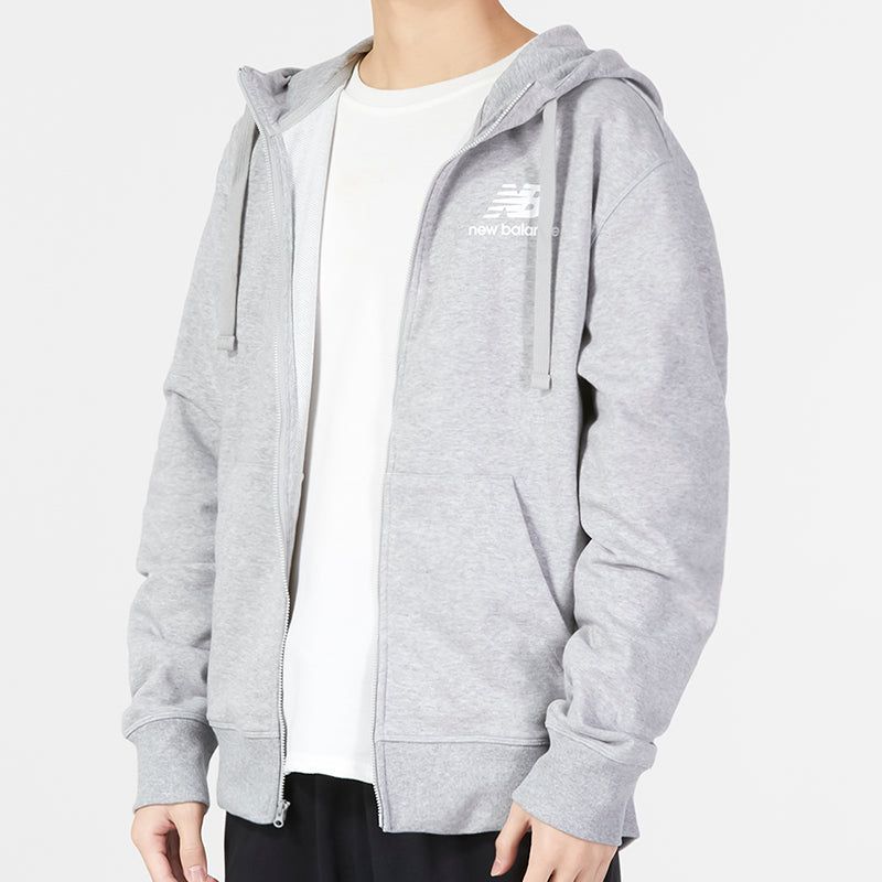 New Balance Essentials Stacked Logo French Terry Jacket 'Classic Grey' MJ31536-AG sold by KicksCrew product image thumbnail 5