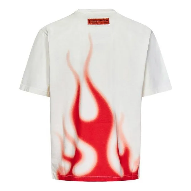 HERON PRESTON SS23 Heron Law Flames T-shirt 'White Red' HMAA032S23JER0070125 sold by KicksCrew product image thumbnail 2