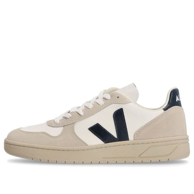 Veja V-10 Panelled Low-Top Sneakers 'White Beige Black' VX0101380 sold by KicksCrew