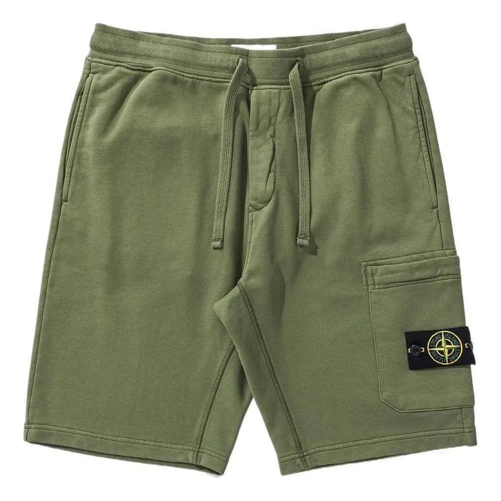 STONE ISLAND Garment Dyed Sweatshorts 'Green' 761564651-V0058 sold by KicksCrew