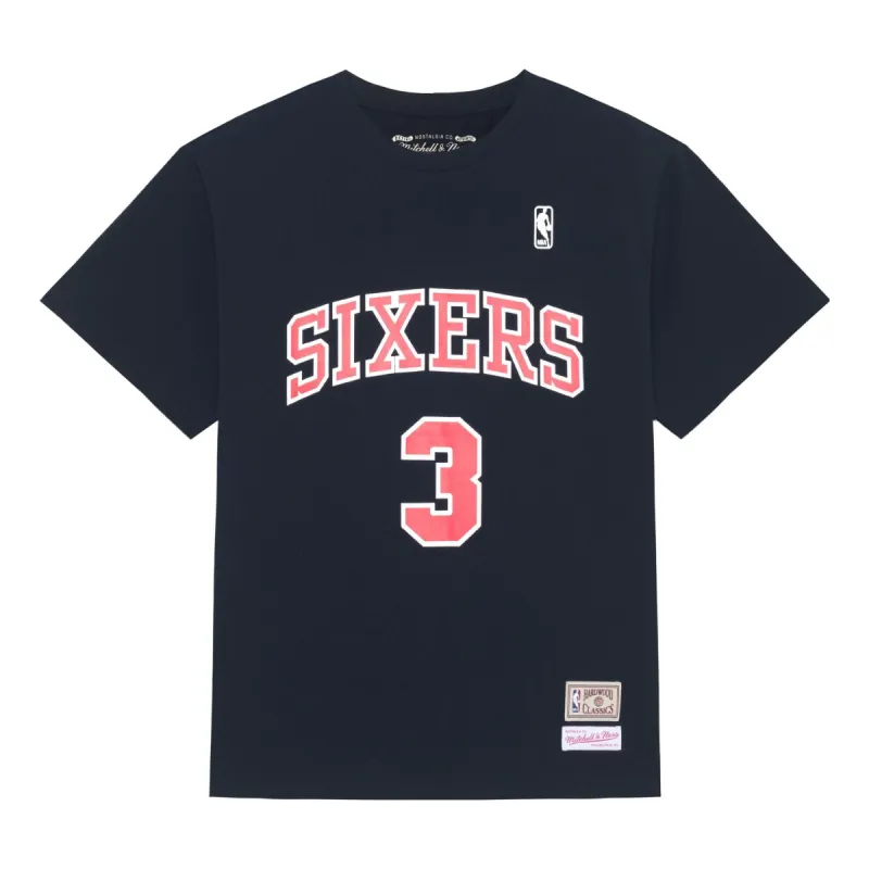 Mitchell & Ness x NBA Philadelphia 76ers T-shirt 'Allen Iverson 3' MNJYSST230132-BLACK sold by KicksCrew