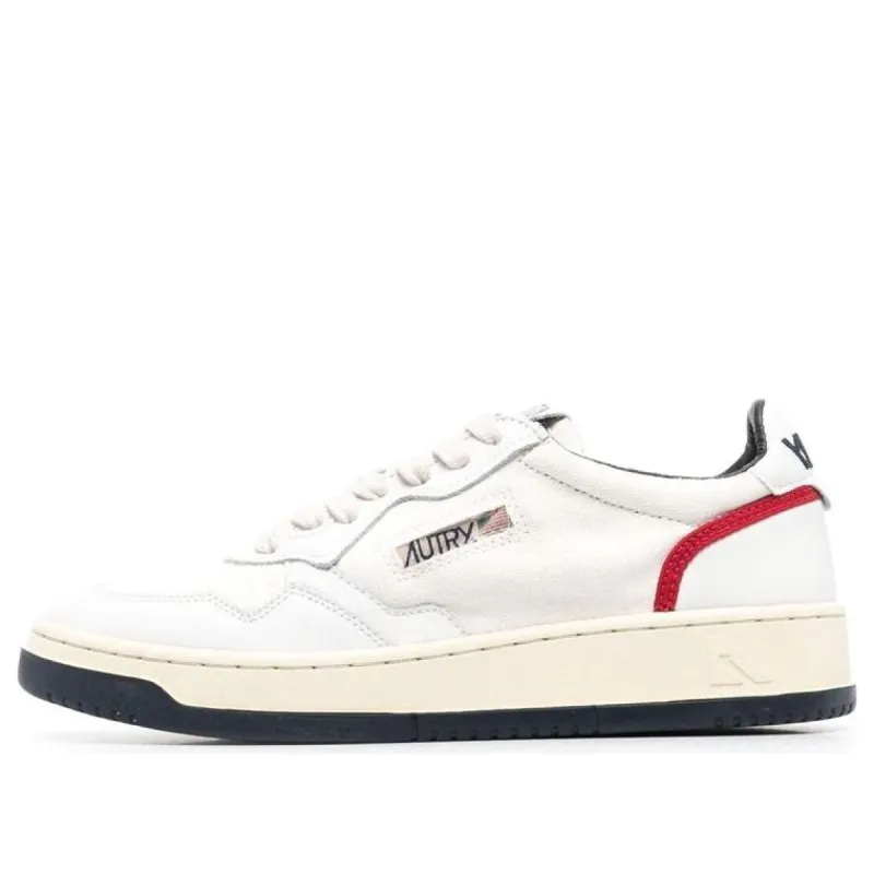 (WMNS) AUTRY Medalist Low Leather and Suede 'White Black and Red' AOLW-CE15 sold by KicksCrew