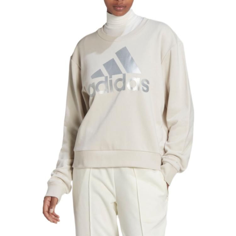 (WMNS) Adidas Essentials Logo Loose Sweatshirt 'Beige' HL2071 sold by KicksCrew product image thumbnail 2
