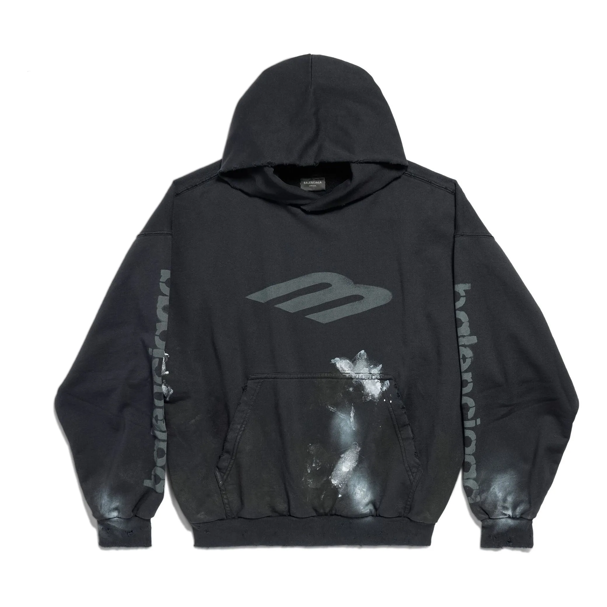 (WMNS) Balenciaga 3B Stencil Hoodie Medium Fit 'Black' 767877TQVT71083 sold by KicksCrew