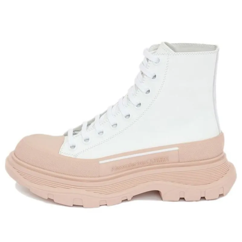 (WMNS) Alexander McQueen Tread Slick Boot 'White Pink' 633900WHYK39402 sold by KicksCrew