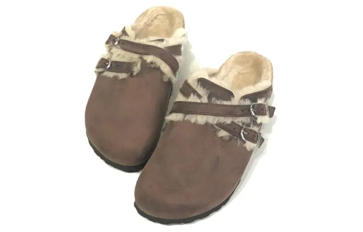 (WMNS) Birkenstock Blair Shearling Oiled Leather Sandals 'Brown' 1020390 sold by KicksCrew product image thumbnail 4