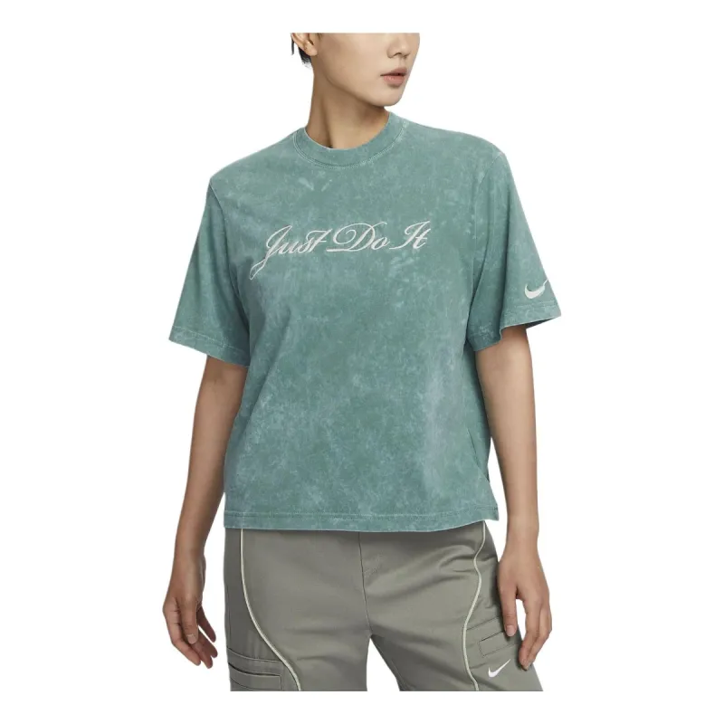 (WMNS) Nike Sportswear T-shirt Asia Sizing 'Washed Teal' FZ4886-361 sold by KicksCrew