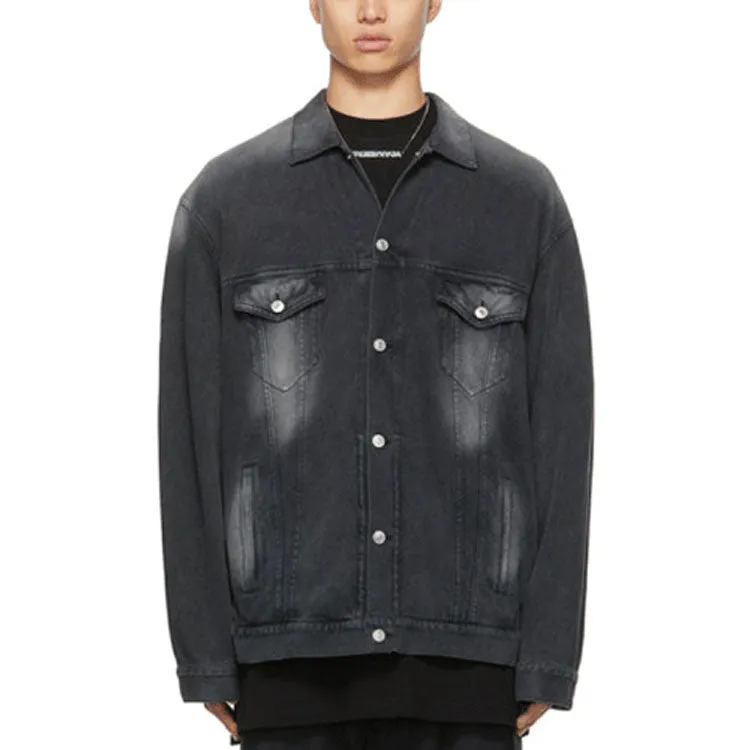 Balenciaga Washed Denim Jacket Large Fit 'Black' 662772TKVG51000 sold by KicksCrew product image thumbnail 2