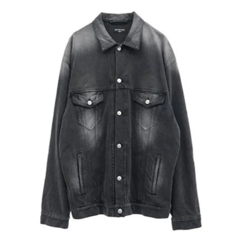 Balenciaga Washed Denim Jacket Large Fit 'Black' 662772TKVG51000 sold by KicksCrew