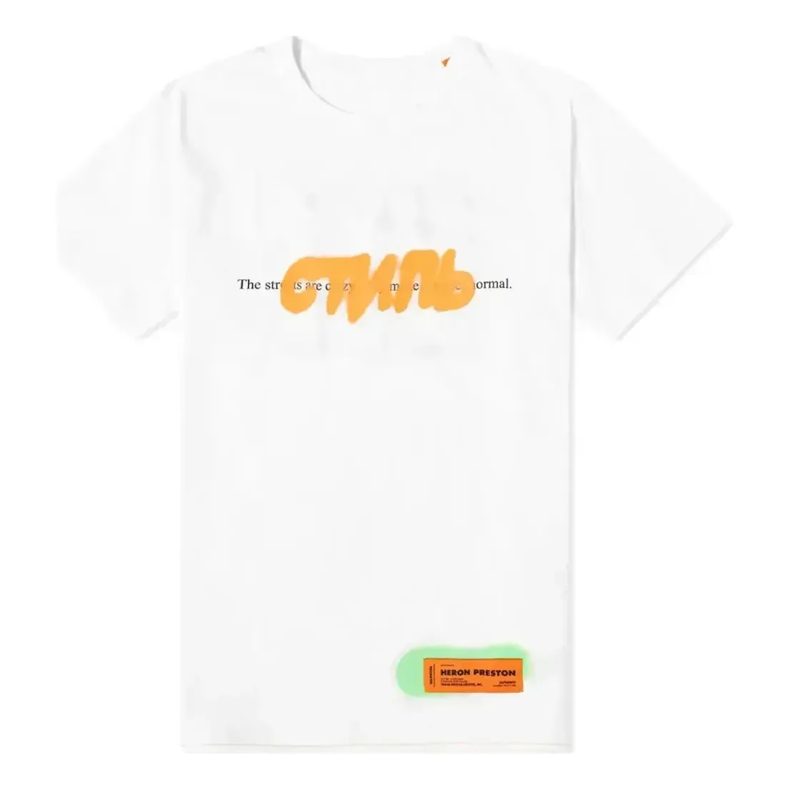 HERON PRESTON CTNMB Spray Print T-shirt 'White' HMAA011S209140270188 sold by KicksCrew