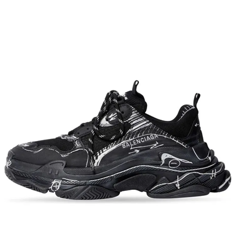 (WMNS) Balenciaga Triple S Sneakers 'Black' 524039W3SRB1090 sold by KicksCrew