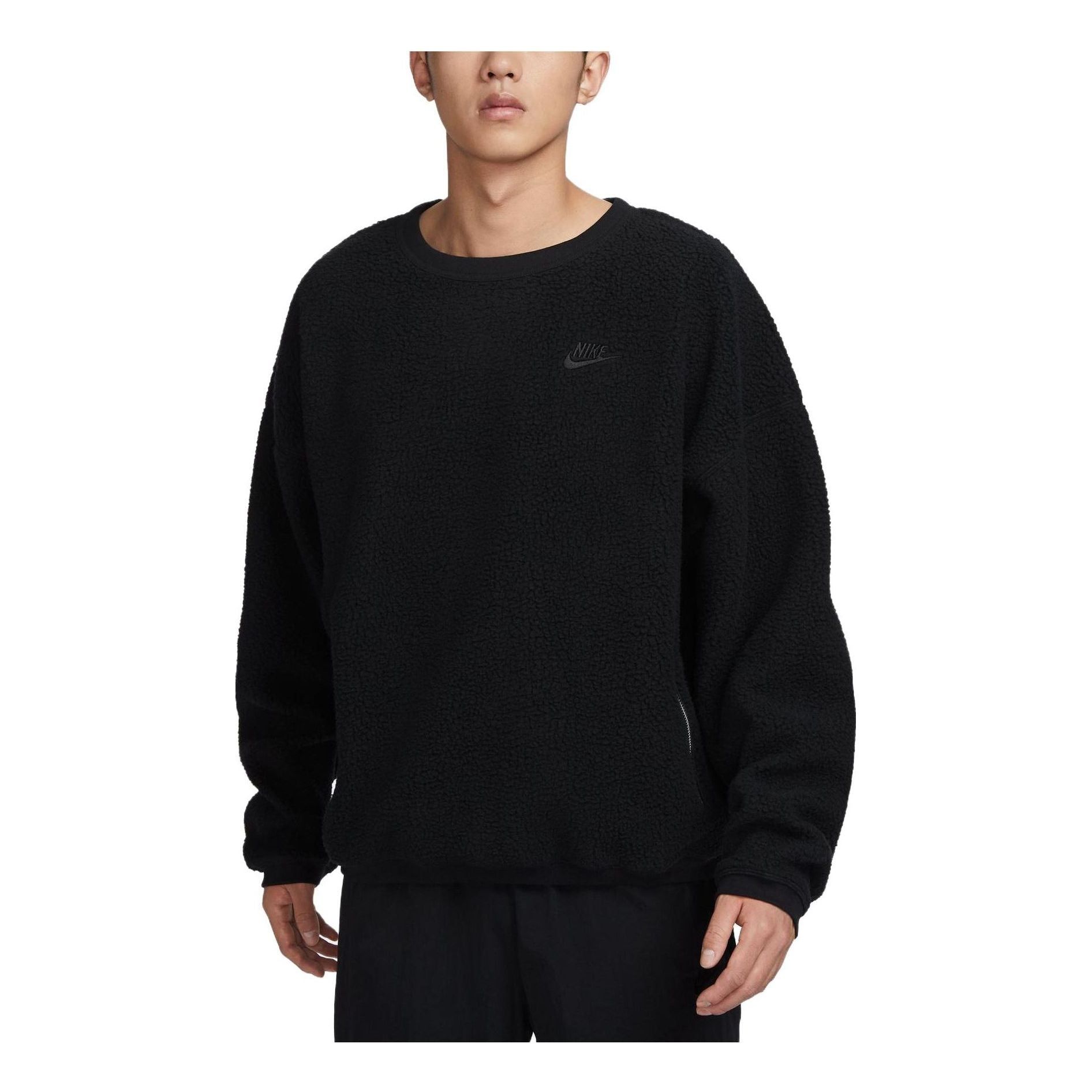 Nike Club Fleece Winterized Crew 'Black' FB8379-010 sold by KicksCrew