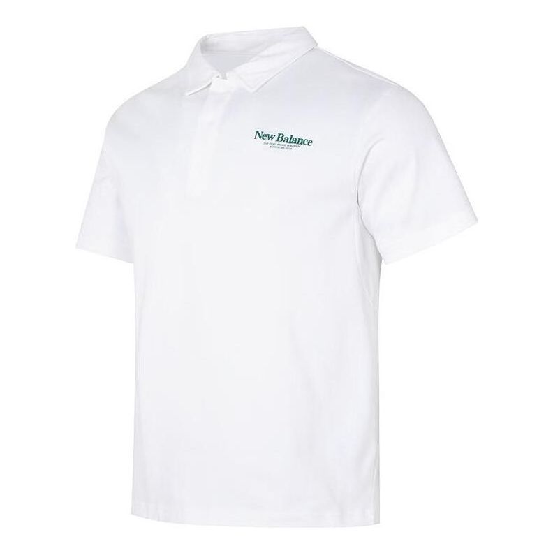 New Balance Logo Polo Tee 'White' 5FD24193-WT sold by KicksCrew