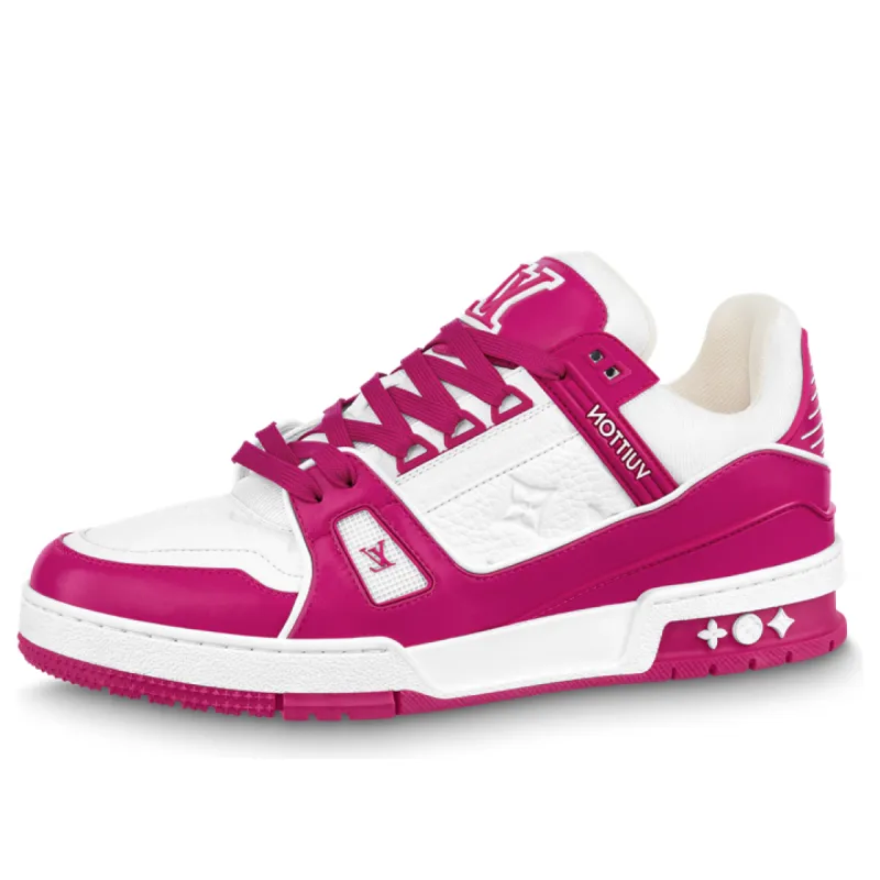 LOUIS VUITTON LV Trainers 'White Hot Pink' 1ABOEY sold by KicksCrew
