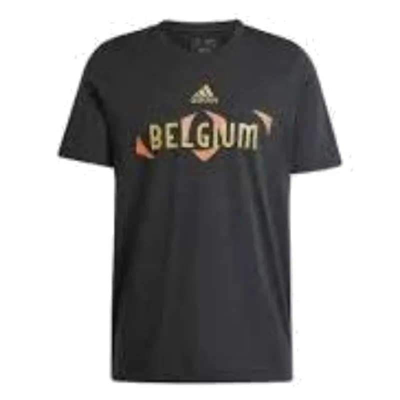 adidas UEFA Euro24 Belgium T-Shirt Asia Sizing 'Black Yellow' IT9324 sold by KicksCrew