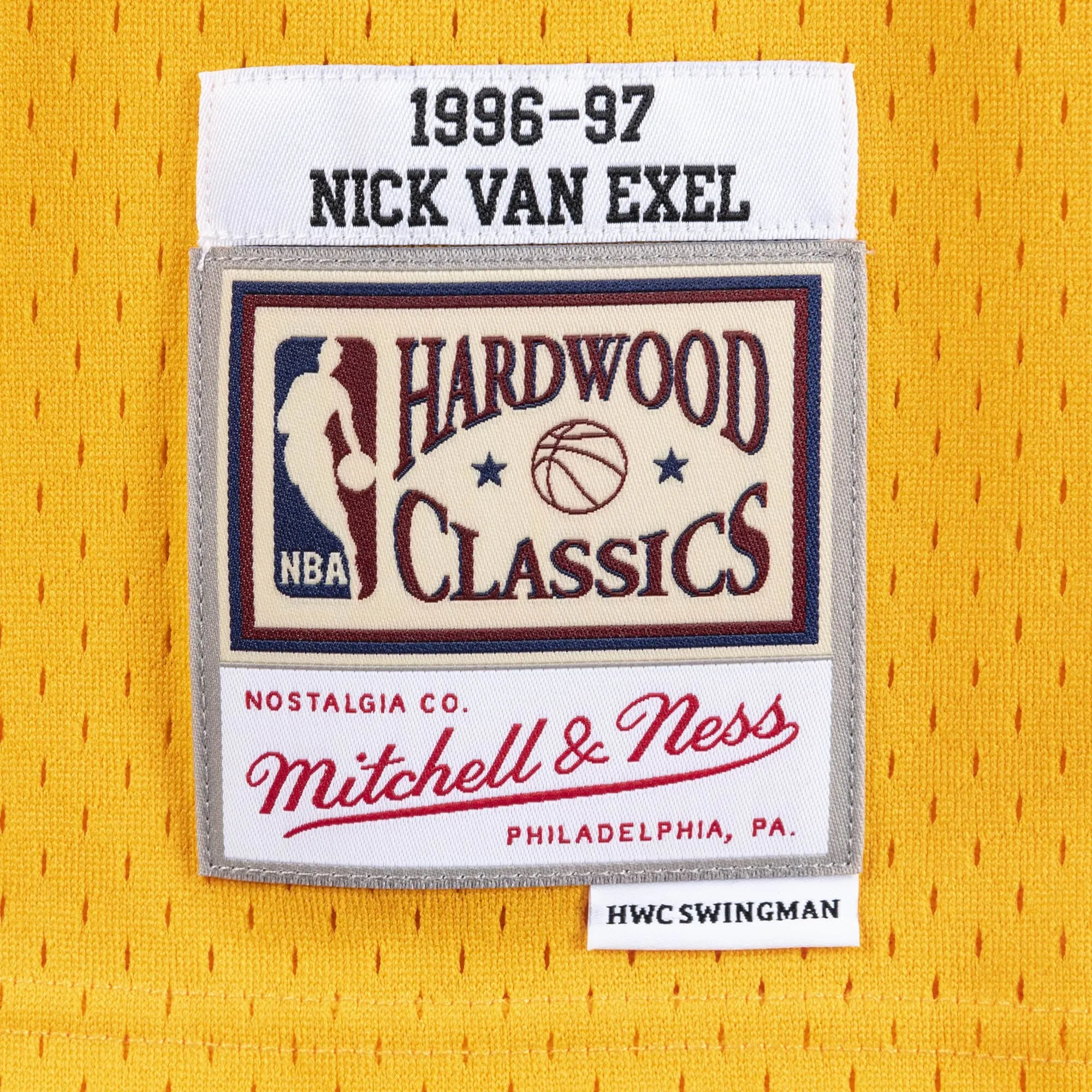 Mitchell & Ness x NBA Los Angeles Lakers 1996-97 Swingman Jersey 'Nick Van Exel 9' SMJYLG19014-LALLTGD96NVE sold by KicksCrew product image thumbnail 3