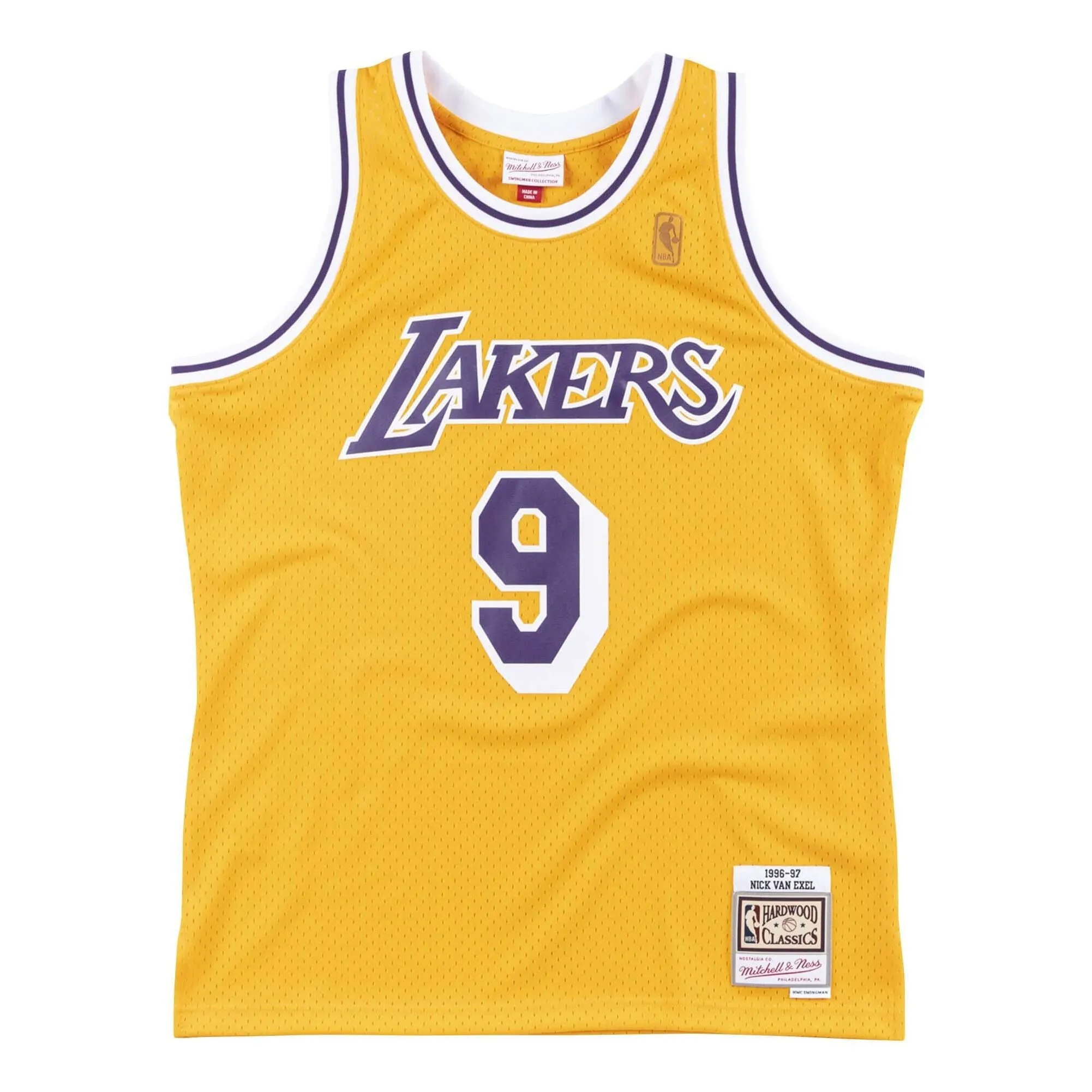 Mitchell & Ness x NBA Los Angeles Lakers 1996-97 Swingman Jersey 'Nick Van Exel 9' SMJYLG19014-LALLTGD96NVE sold by KicksCrew