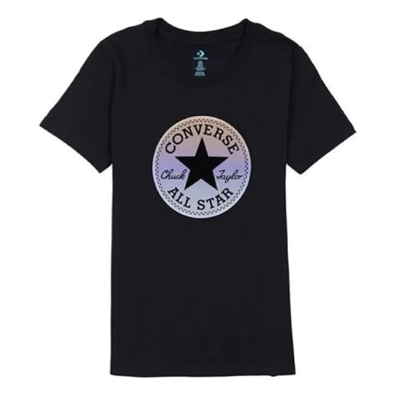 (WMNS) Converse T-Shirt All Star T-Shirt 'Black White' 10018921-A01 sold by KicksCrew
