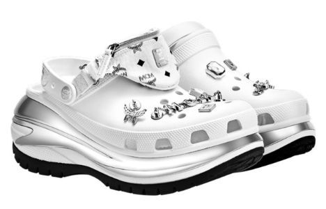 Crocs x MCM Mega Crush Clogs 'White Silver' MEXDAMM08WT sold by KicksCrew