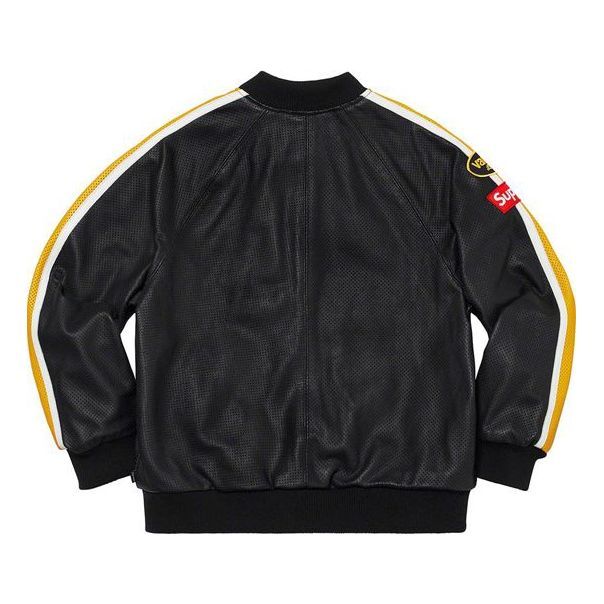 Supreme x Vanson Leathers Perforated Bomber Jacket 'Black Yellow' SUP-SS20-211 sold by KicksCrew product image thumbnail 2
