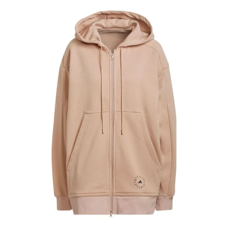 (WMNS) adidas By Stella McCartney Logo Print Zip-Up Hoodie 'Beige' H59289 sold by KicksCrew