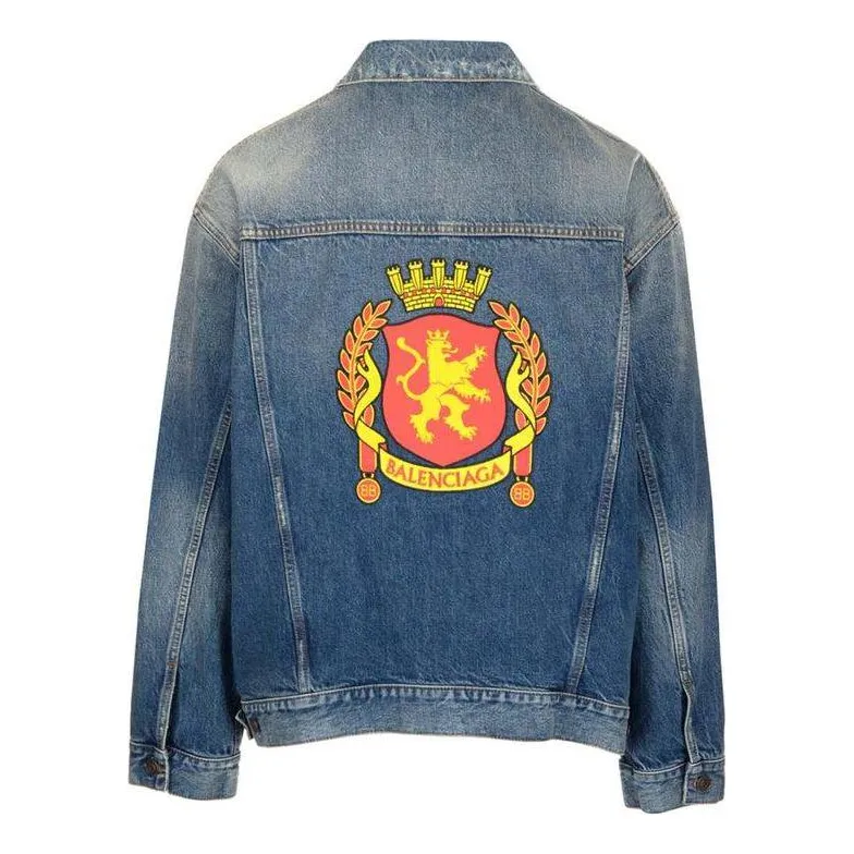 Balenciaga Back Emblem Patch Denim Jacket 'Blue' 697781TBP484455 sold by KicksCrew